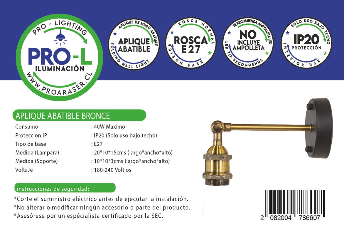 Aplique abatible bronce