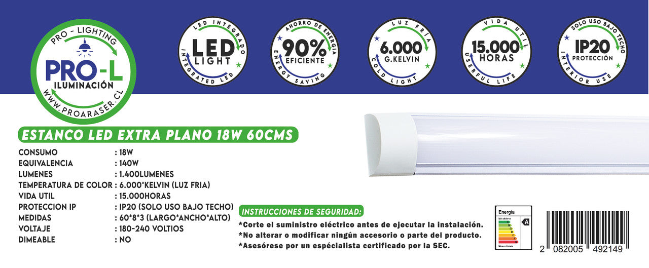 Estanco Led 18w 60cms