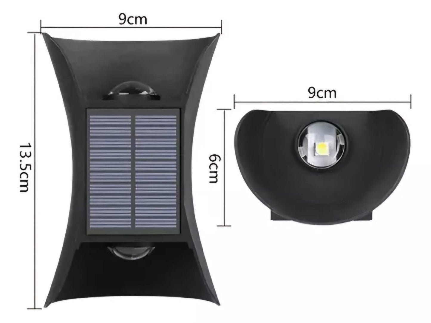 Aplique led solar deco negro