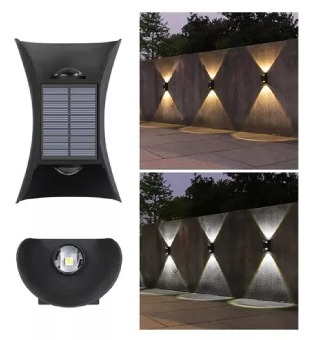 Aplique led solar deco negro