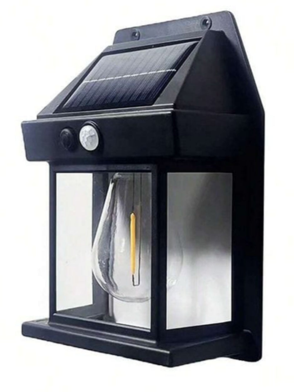 Aplique led solar farol negro