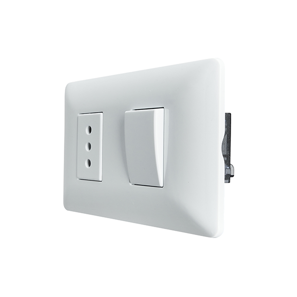 INTERRUPTOR SIMPLE (9/12) + ENCHUFE SIMPLE EMBUTIDO 10A 250V