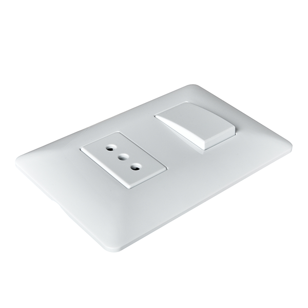 INTERRUPTOR SIMPLE (9/12) + ENCHUFE SIMPLE EMBUTIDO 10A 250V