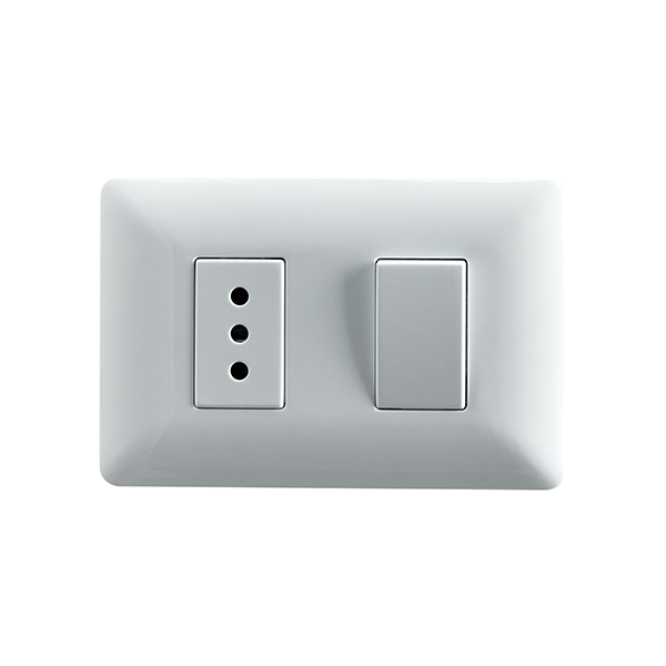 INTERRUPTOR SIMPLE (9/12) + ENCHUFE SIMPLE EMBUTIDO 10A 250V