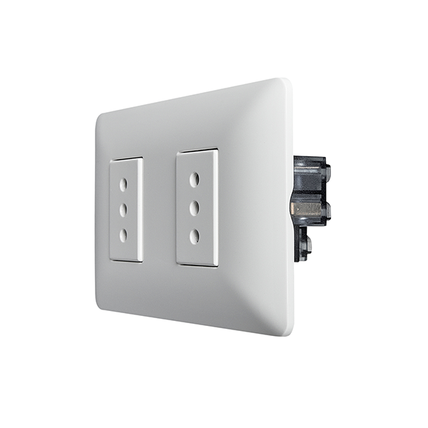 ENCHUFE DOBLE EMBUTIDO 10A 250V