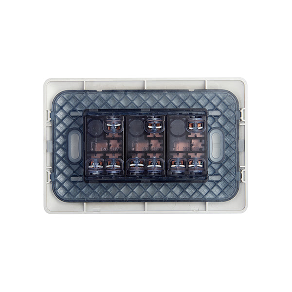 INTERRUPTOR TRIPLE EMBUTIDO (9/32) 10A 250V (CHAMPAGNE)