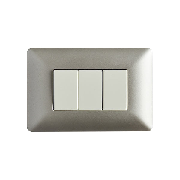 INTERRUPTOR TRIPLE EMBUTIDO (9/32) 10A 250V (CHAMPAGNE)