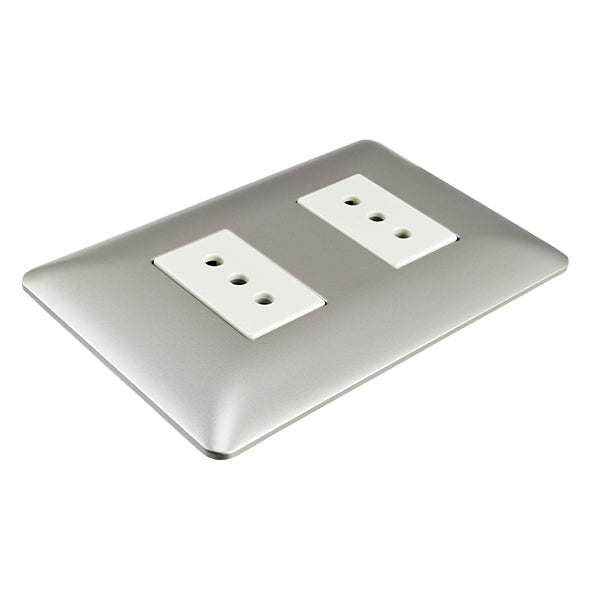ENCHUFE DOBLE EMBUTIDO 10A 250V (CHAMPAGNE)