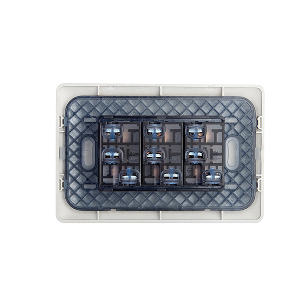 ENCHUFE TRIPLE EMBUTIDO 10A 250V (CHAMPAGNE)