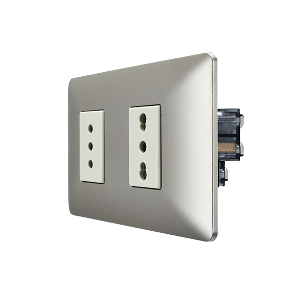 ENCHUFE SIMPLE 10A + ENCHUFE SIMPLE BIPASO EMBUTIDO 10/16A 250V