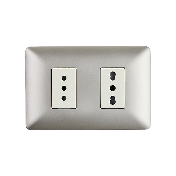 ENCHUFE SIMPLE 10A + ENCHUFE SIMPLE BIPASO EMBUTIDO 10/16A 250V