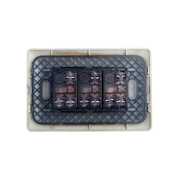 INTERRUPTOR TRIPLE EMBUTIDO (9/32) 10A 250V (CAFÉ)