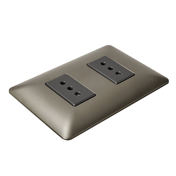 ENCHUFE DOBLE EMBUTIDO 10A 250V (CAFÉ)