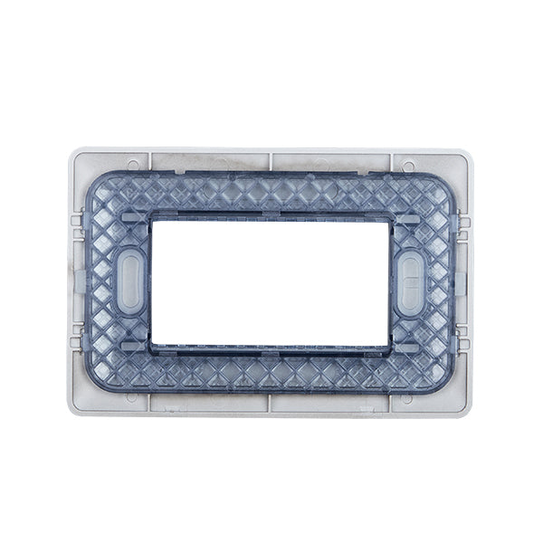 PLACA TRIPLE EMBUTIDO C/SOPORTE (CAFÉ)