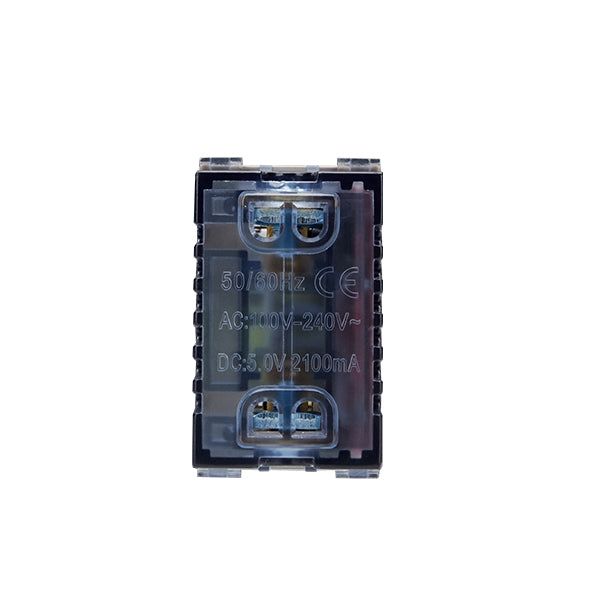 MODULO TOMA USB DOBLE (CAFE)