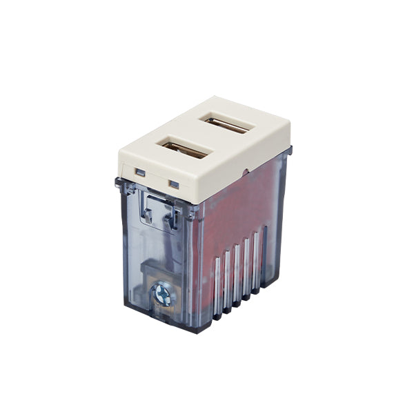 MODULO TOMA USB DOBLE (CAFE)