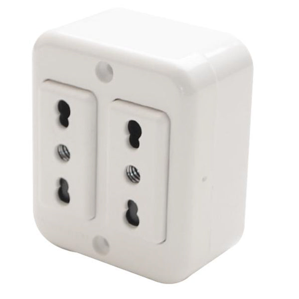 ENCHUFE DOBLE SOBREPUESTO 10/16A 250V (BLANCO)