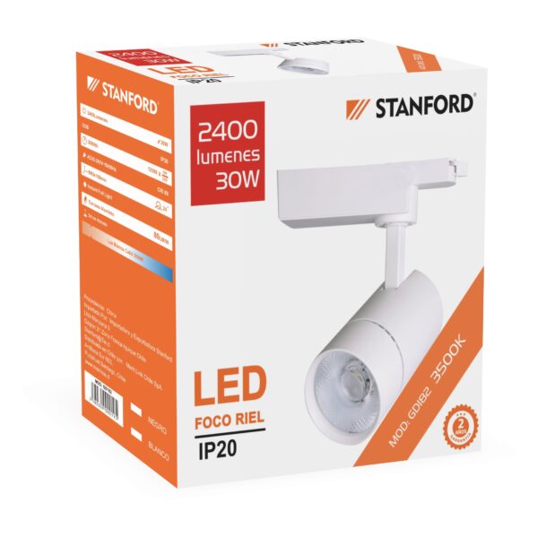 FOCO RIEL LED MONOFASICO ESTANDAR 30W BLANCO 4000K