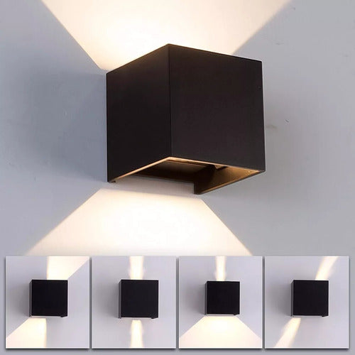 Aplique led 2x3w negro co