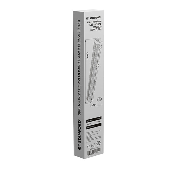ESTANCO DOBLE 2x9W 60CMS
