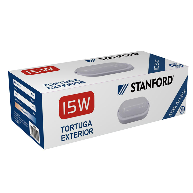 TORTUGA LED OVALADA 15W IP54 6500K (S/REJILLA)