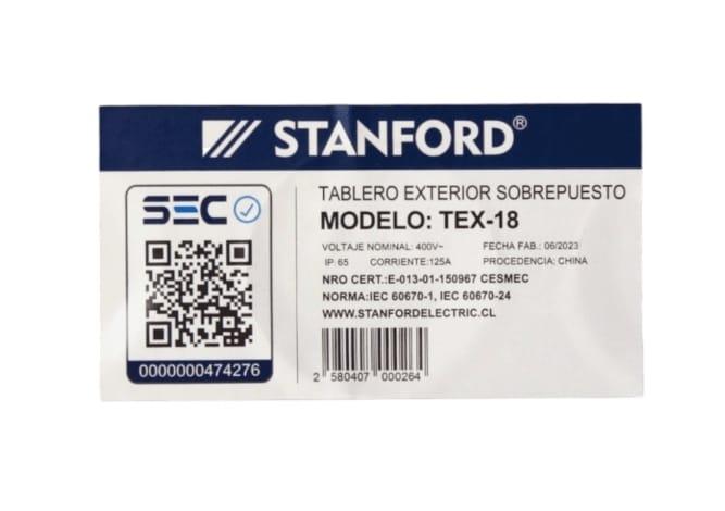 TABLERO SOBREPUESTO EXTERIOR DE 18 POLOS IP65