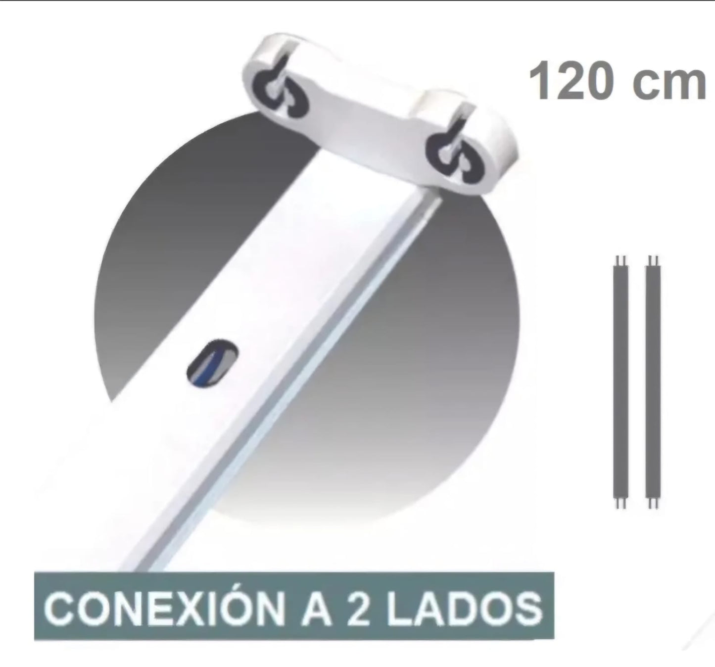 CANOA DOBLE P/TUBO LED 2X18W 120CMS