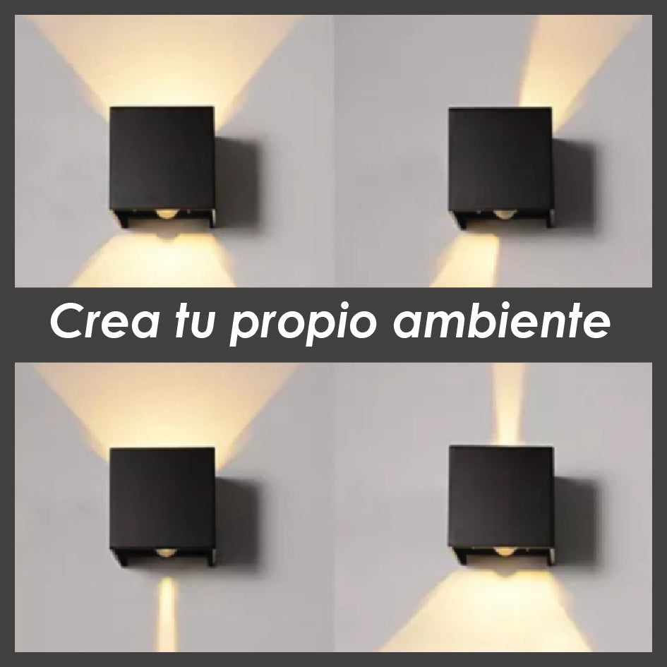 Aplique led 2x3w negro co