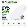 Ampolleta LED Foco Panel UFO Alta Potencia 24W Cálida 15cm T150 E27