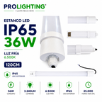 Tubo LED Estanco Canoa Plana Regleta Slim 120cm 36W Fría IP65