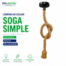 Lampara Colgante Soga Simple Trenzada Yute Cañamo Base E27