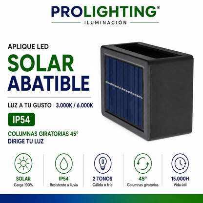 Aplique Solar LED Abatible Direccionable Calida y Fria