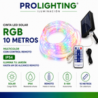Tira LED Solar 10mts RGB IP54 con Estaca Panel