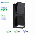 Aplique LED Vertical Doble Haz Luz Arriba Abajo Exterior