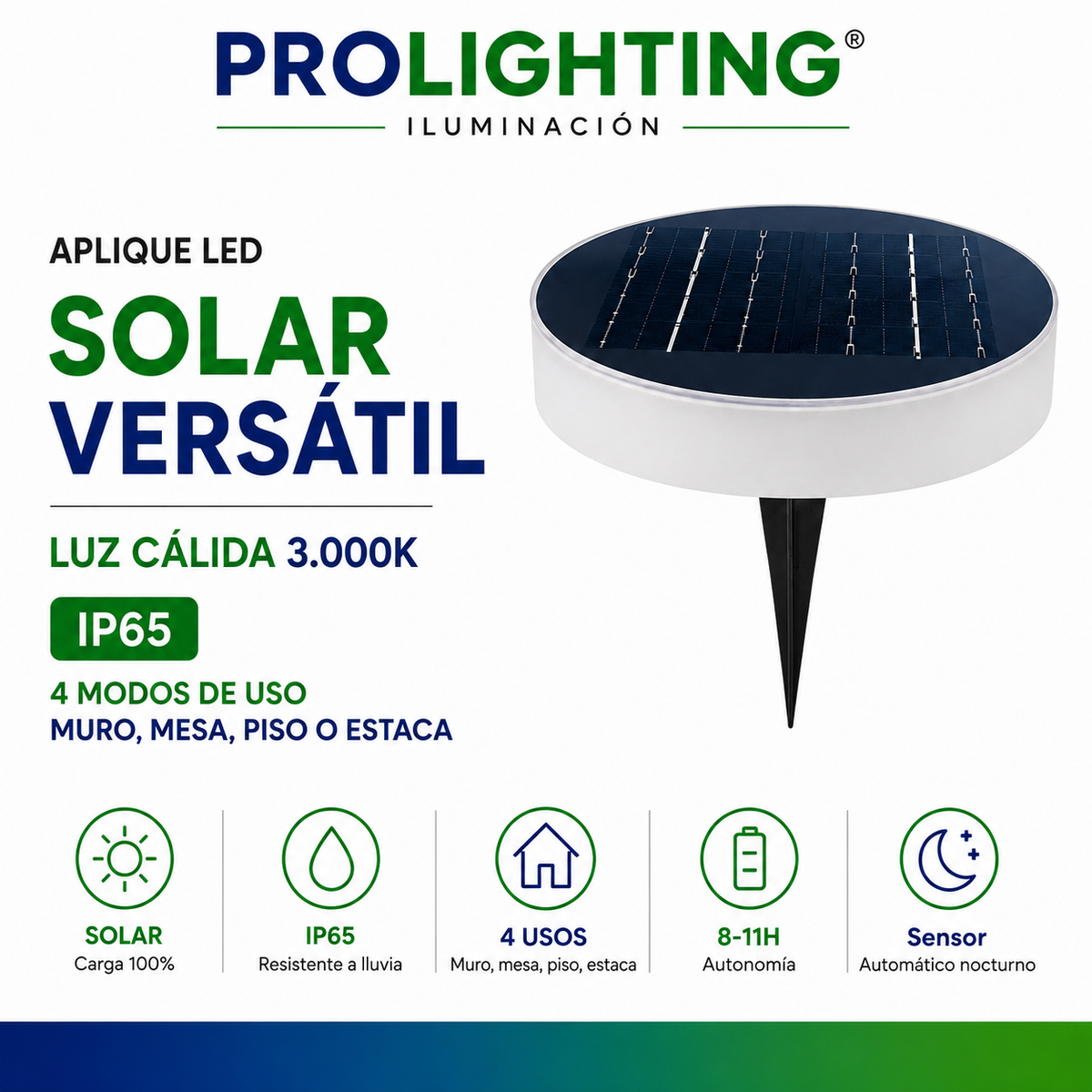Lámpara Solar LED Portátil Colgante Exterior Recargable