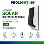 Luz Solar LED rectangular con Sensor de Movimiento PIR Exterior IP54