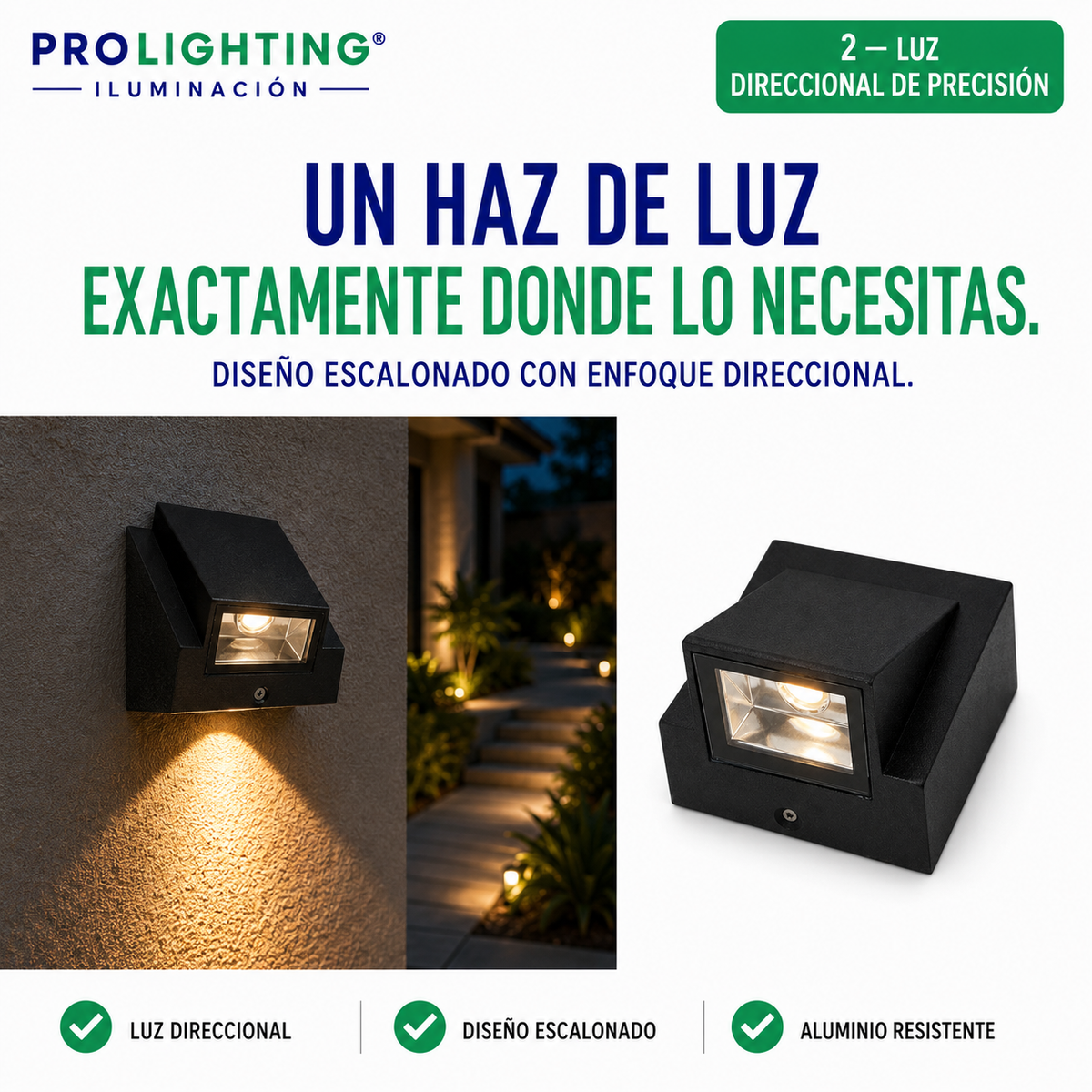 Aplique LED Compacto Foco Direccional Exterior Decorativo