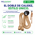 Lampara Colgante Soga Doble Trenzada Yute Cañamo Base E27