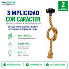 Lampara Colgante Soga Simple Trenzada Yute Cañamo Base E27