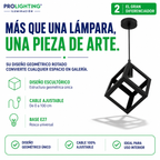 Lampara Colgante Cubo Metal Diseño Industrial Base E27
