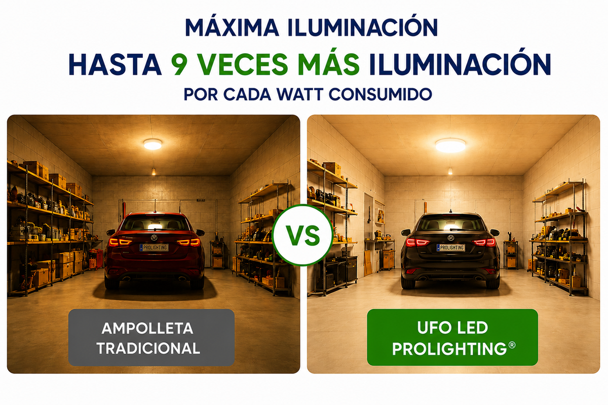 Ampolleta LED Foco Panel UFO Alta Potencia 18W Cálida 12cm T120 E27