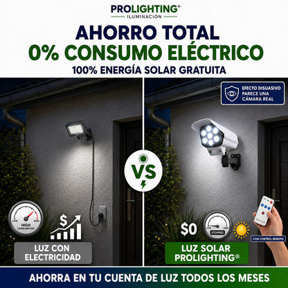 Luz Solar LED Diseño Cámara Disuasiva Sensor Movimiento