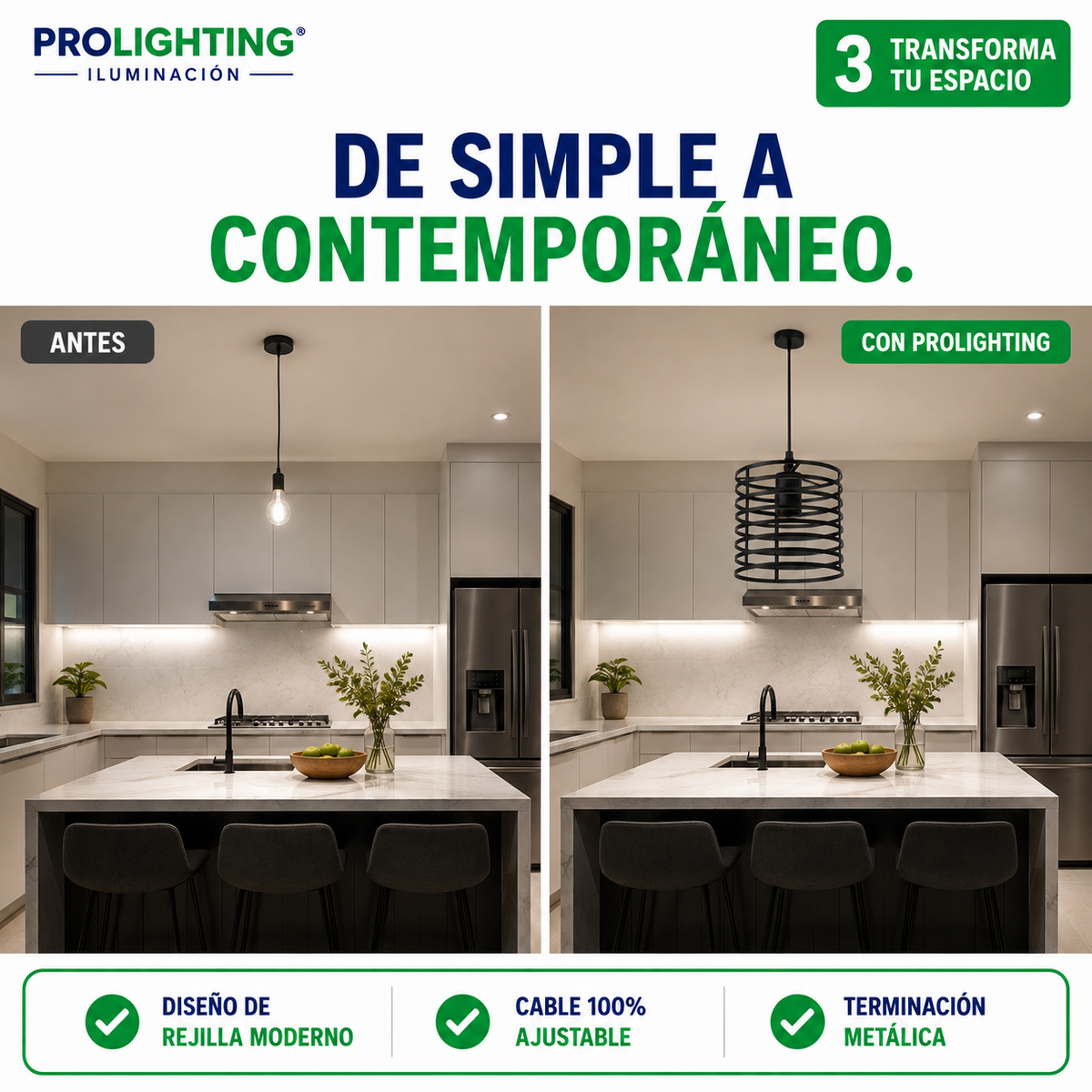Lampara Colgante Cilindro Jaula Metal Base Negra E27 Retro