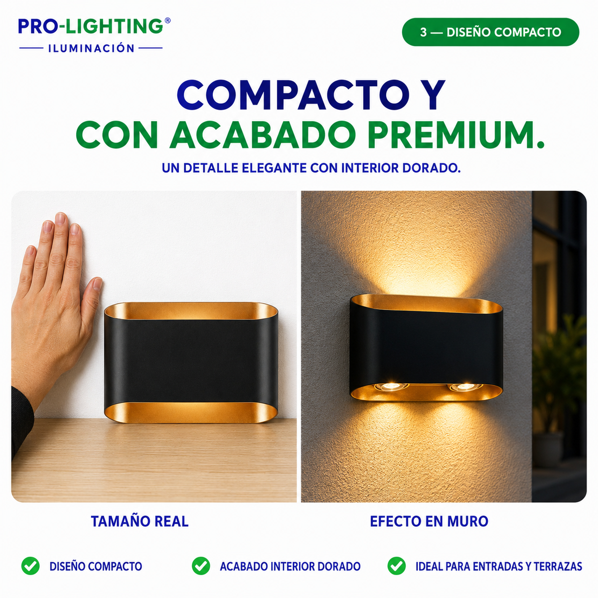 Aplique LED Ovalado Doble Haz Luz Arriba Abajo Exterior
