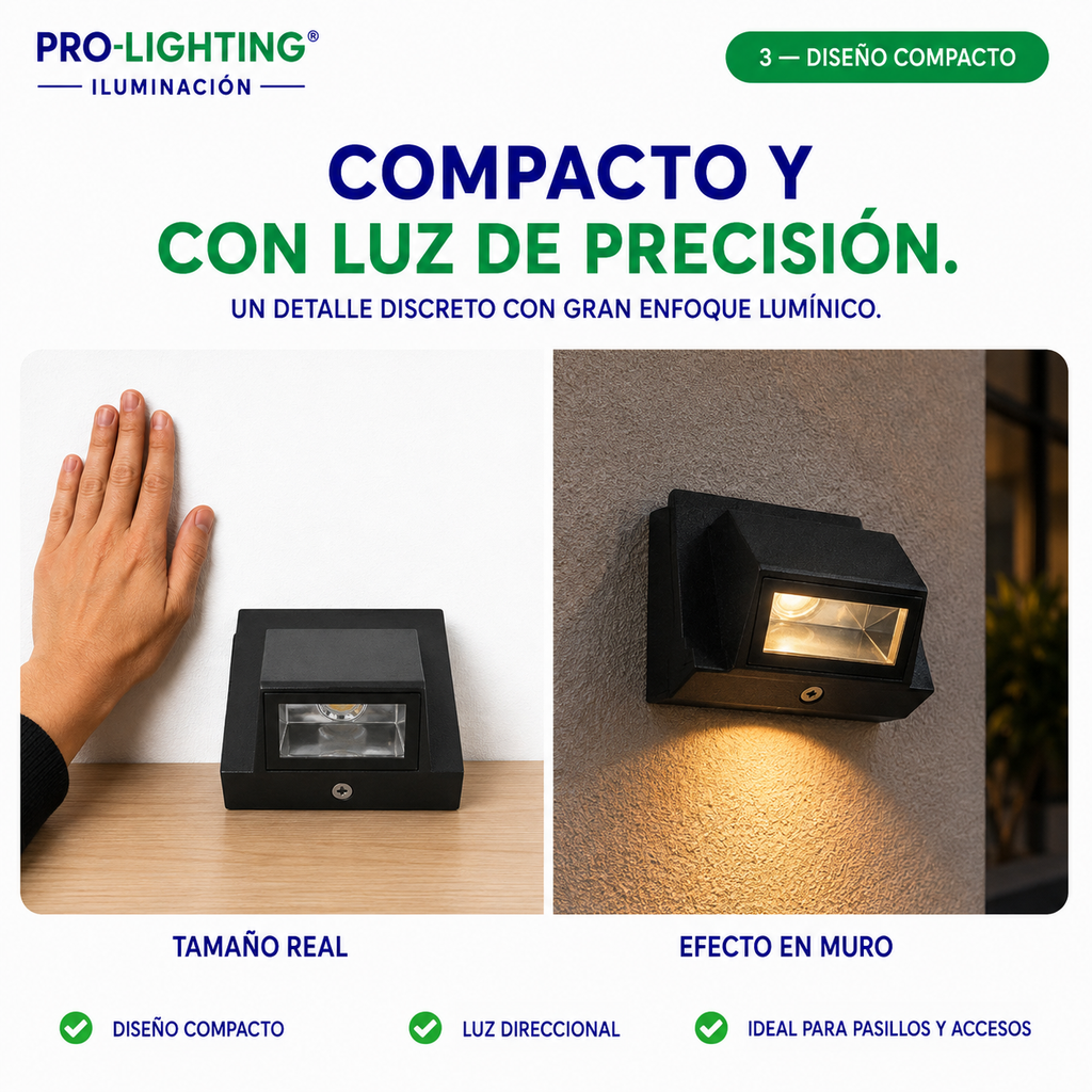 Aplique LED Compacto Foco Direccional Exterior Decorativo