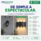 Aplique LED Curvo 6 Luces Doble Haz Arriba Abajo Exterior