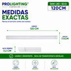 Tubo LED Estanco Canoa Plana Regleta Slim 120cm 36W Fría