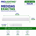 Tubo LED Estanco Canoa Plana Regleta Slim 90cm 27W Fría