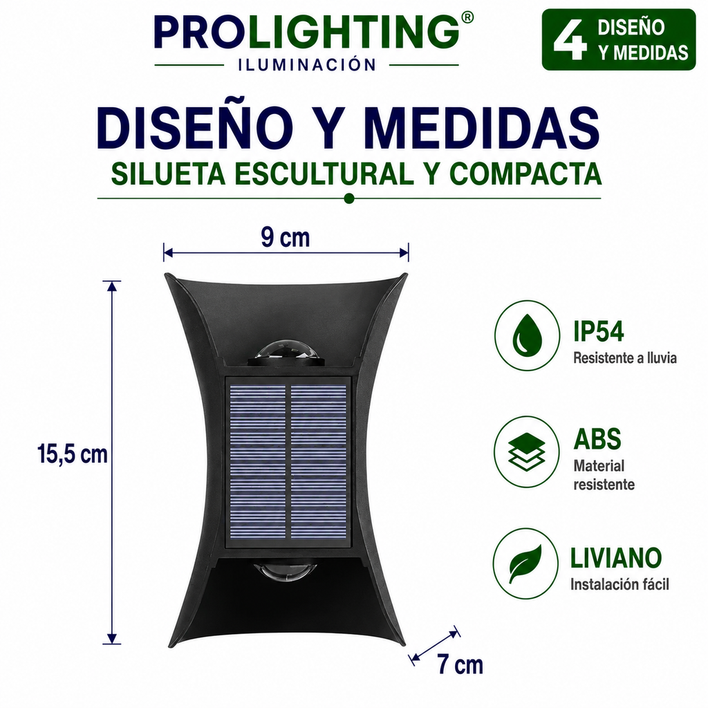 Luz Solar LED Decorativa Doble Foco Calida y Fria Exterior