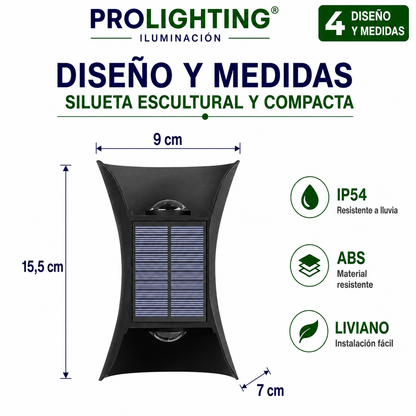 Luz Solar LED Decorativa Doble Foco Calida y Fria Exterior